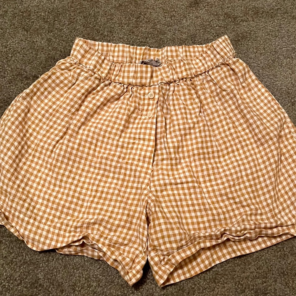 Everlane Linen Boxer Gingham, Size Small